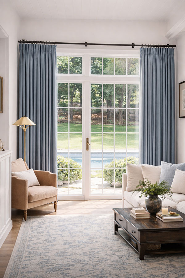 Luxury custom drapery and window treatments handcrafted in the USA.